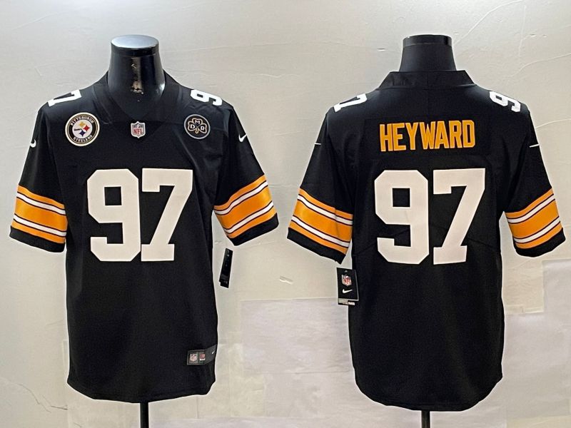 Men Pittsburgh Steelers #97 Heyward Black Second generation 2024 Nike Limited NFL Jersey style 01043->pittsburgh steelers->NFL Jersey